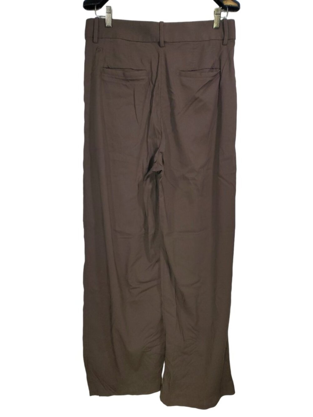 Lululemon Pleat-Front High-Rise Trouser Pants Women's 12 Espresso Brown Wide Leg - Picture 4 of 8